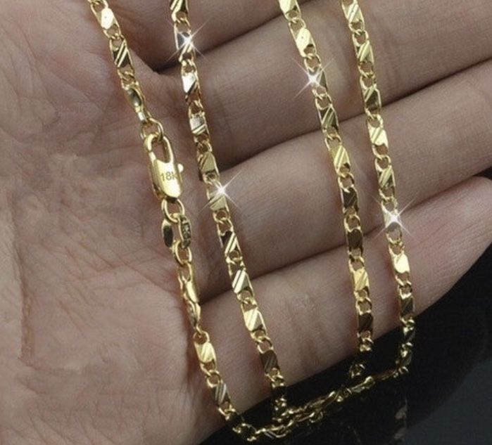 18K Gold Filled Tarnish-Resistant 2.2mm 20 inch Flat Necklace Chain