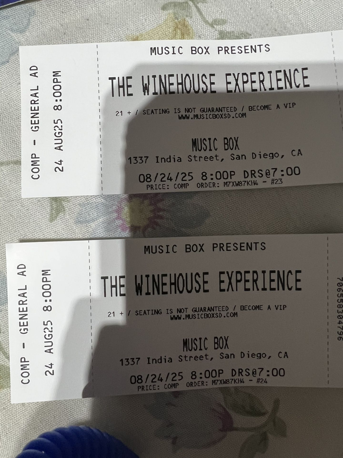 Pair Of Amy winehouse Tribute Band $20 Total Price At Music Box In San Diego 