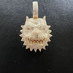 18k Gold Diamond American Bully Pendant
