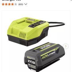 Ryobi 40 V Battery And Fast Charger 
