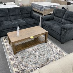 Charcoal Black Sofa & Love Seat!