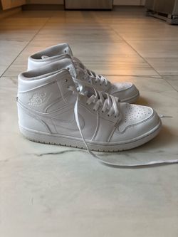 Nike Air Jordan 1 Mid Triple White – Men’s Size 11