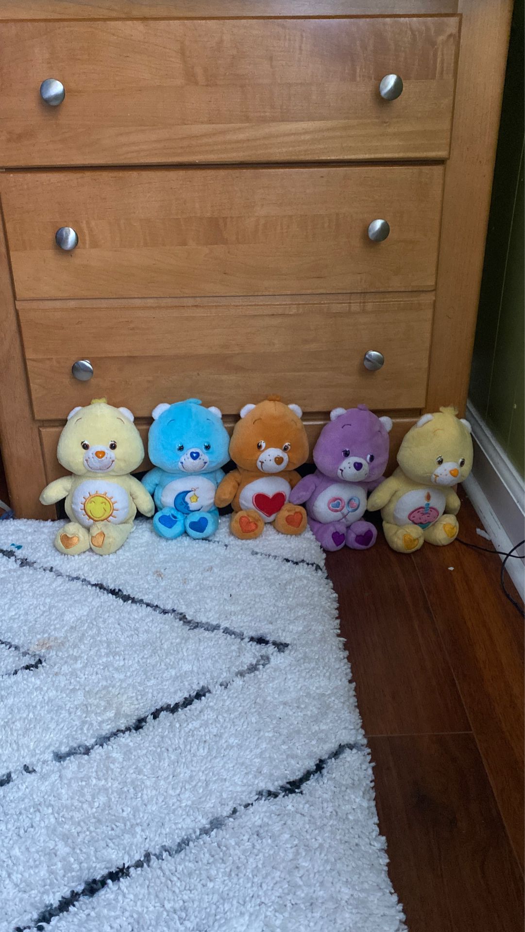 Five stuffed animal teddy bears