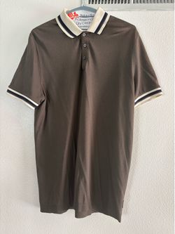Ted Baker London Men’s Size 3 (Large) Olive Contrast Collar Polo Shirt