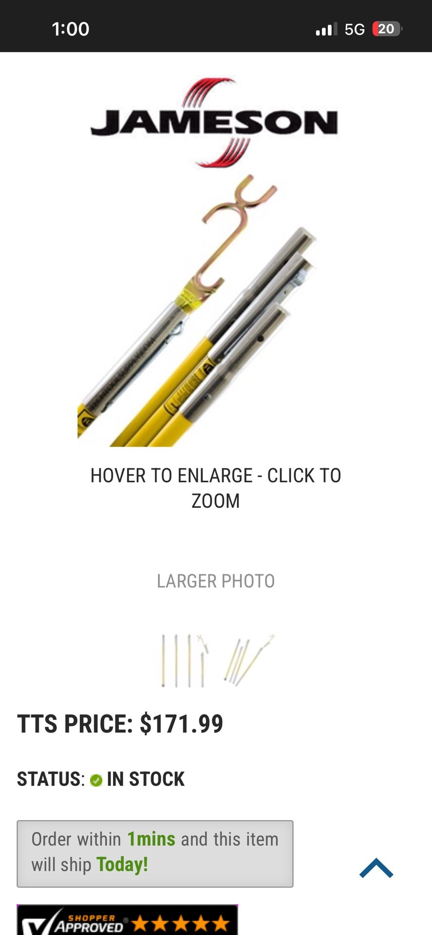 Jameson Hollow Pole Kit With Wire Raiser