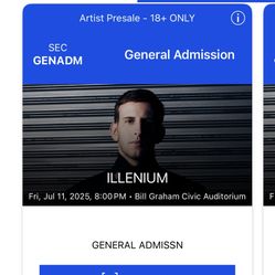 Selling 2 Illenium tix