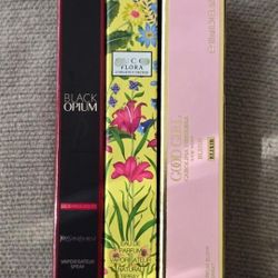 3- 10ml travel perfume sprays, Gucci, YSL, Carolina Herrera ($20 each firm)