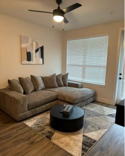 Grey Luxe Corduroy sectional couch
