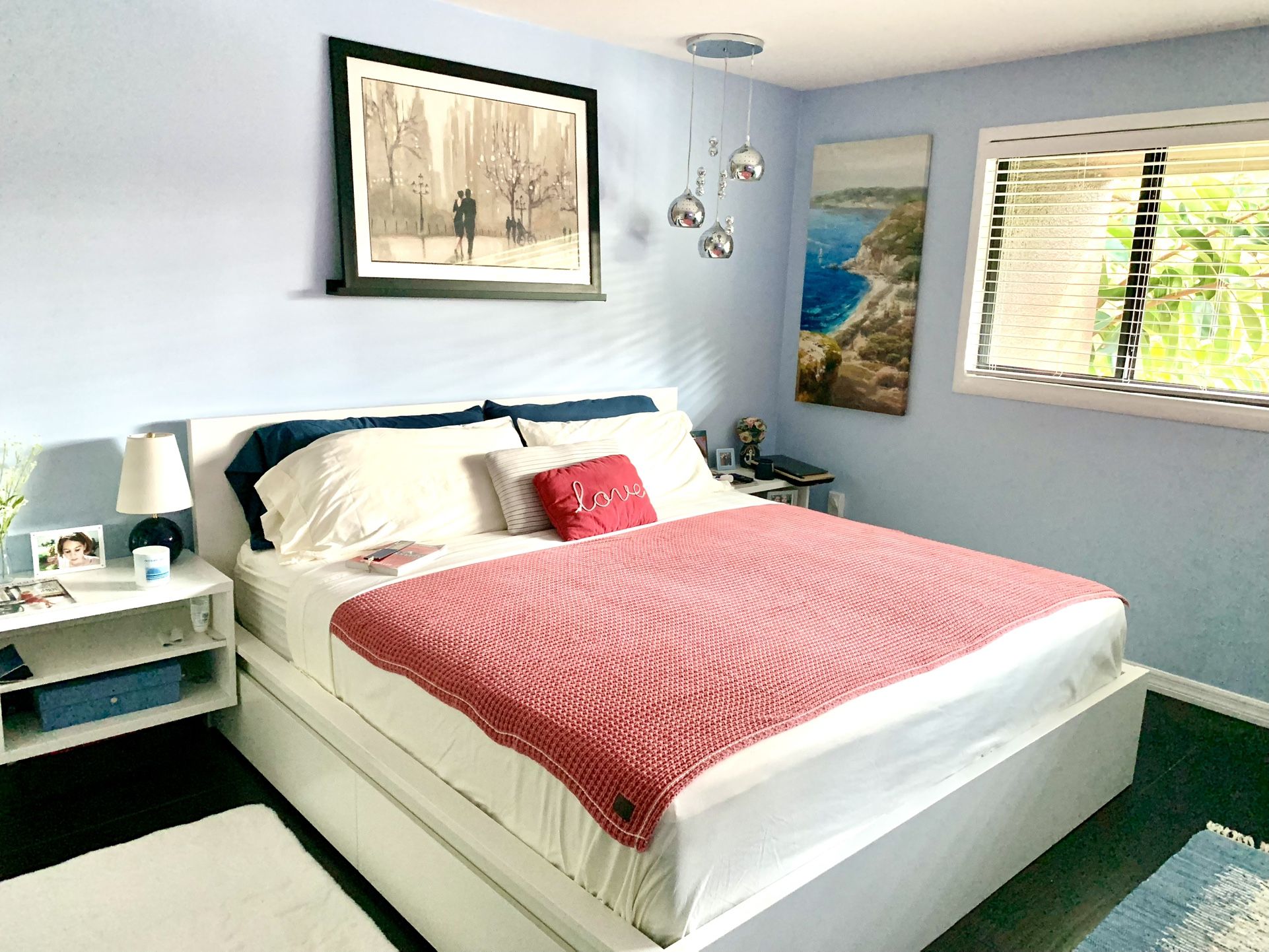 King Size Bed With Mattress And Two Nightstand