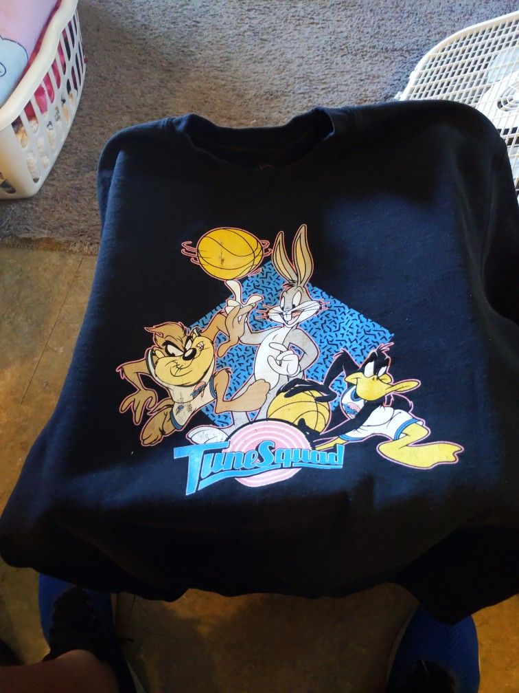 Vintage Space Jam Tune Squad Black Long Sleeve Sweatshirt