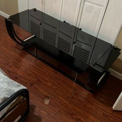 Glass TV Stand Table With Shelve