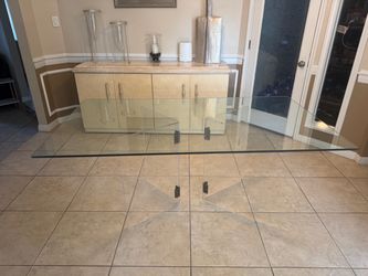 Custom Glass Dining Table with Acrylic Base