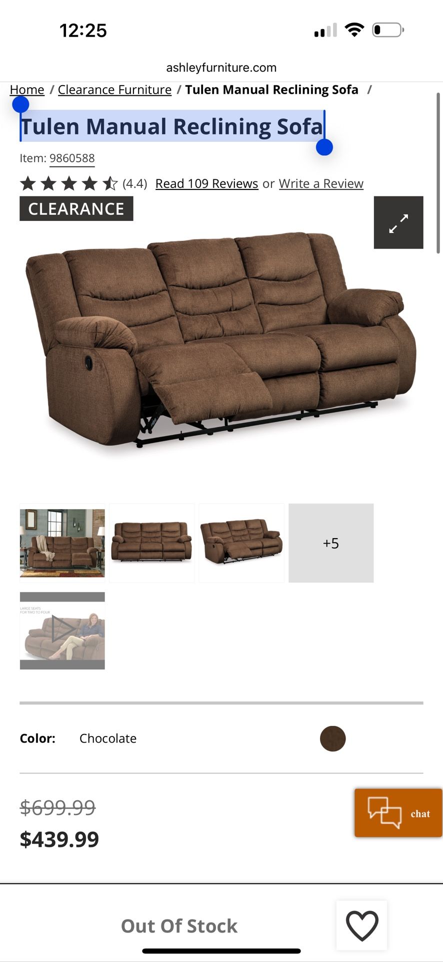 Reclining Sofa