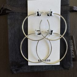 Express 2 Pair Hoops New