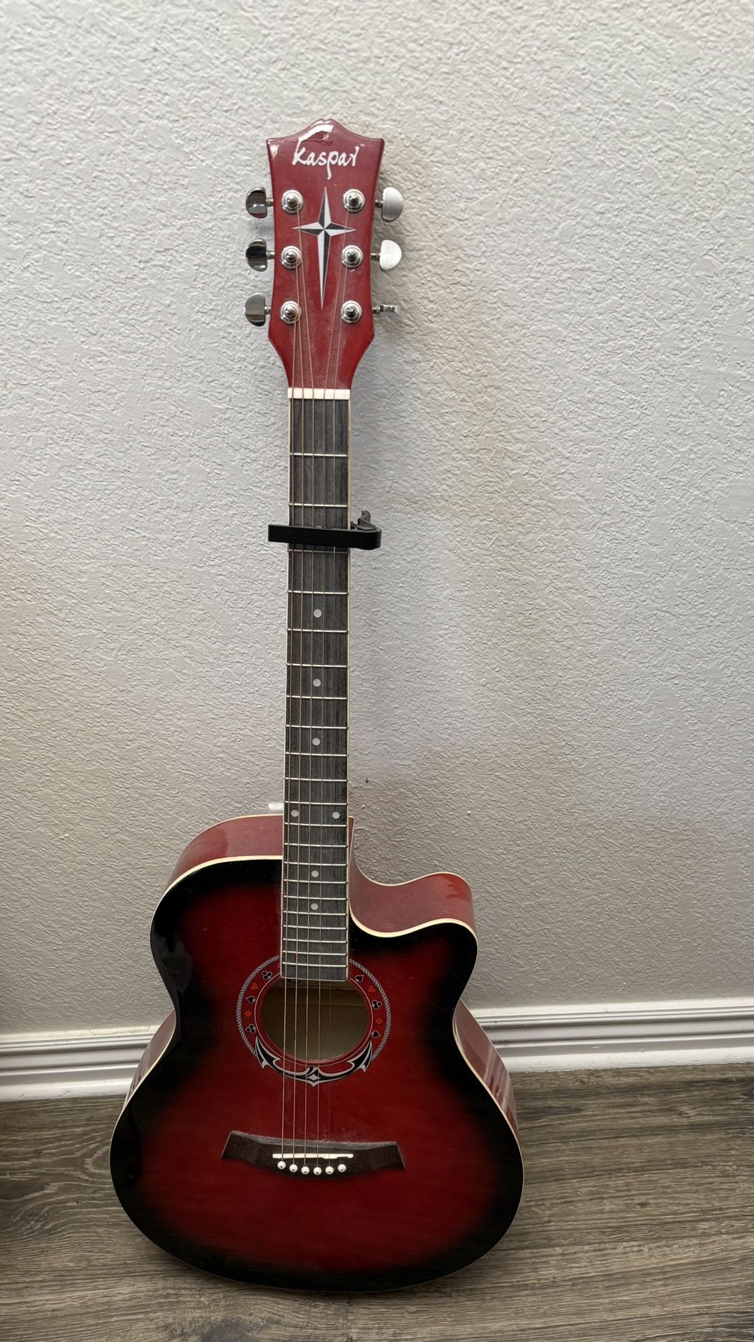 Red Acoustic Guitar 