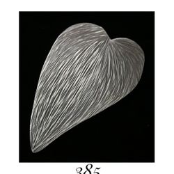 2.2" x 1.4" Heavy Handmade Solid Sterling Silver Textured Heart Pendant. Satya, Malaysia 