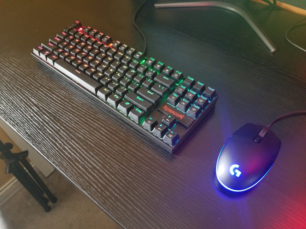 Logitech G203 RGB mouse and Red Dragon K552 KUMARA keyboard