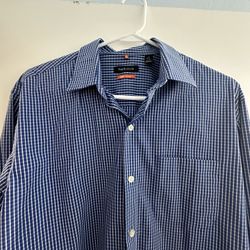 Van Heusen Shirt Men's Medium Blue Long Sleeve 15-15 1/2