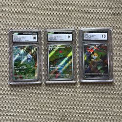Meditite, Ivysaur, And Sewaddle Graded Pokemon Collectible Cards