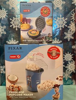 Mini waffle maker and popcorn maker set $25, New