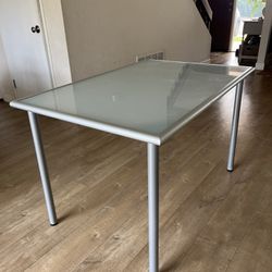IKEA glass top table or desk , hobby table