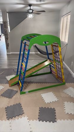 Indoor Kids Wooden Jungle Gym Playset