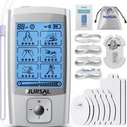 24 Modes TENS Unit Muscle Stimulator with Continuous Stimulation, Rechargeable Electronic Pulse Massager with 8 Pads for Back and Shoulder Pain Relief