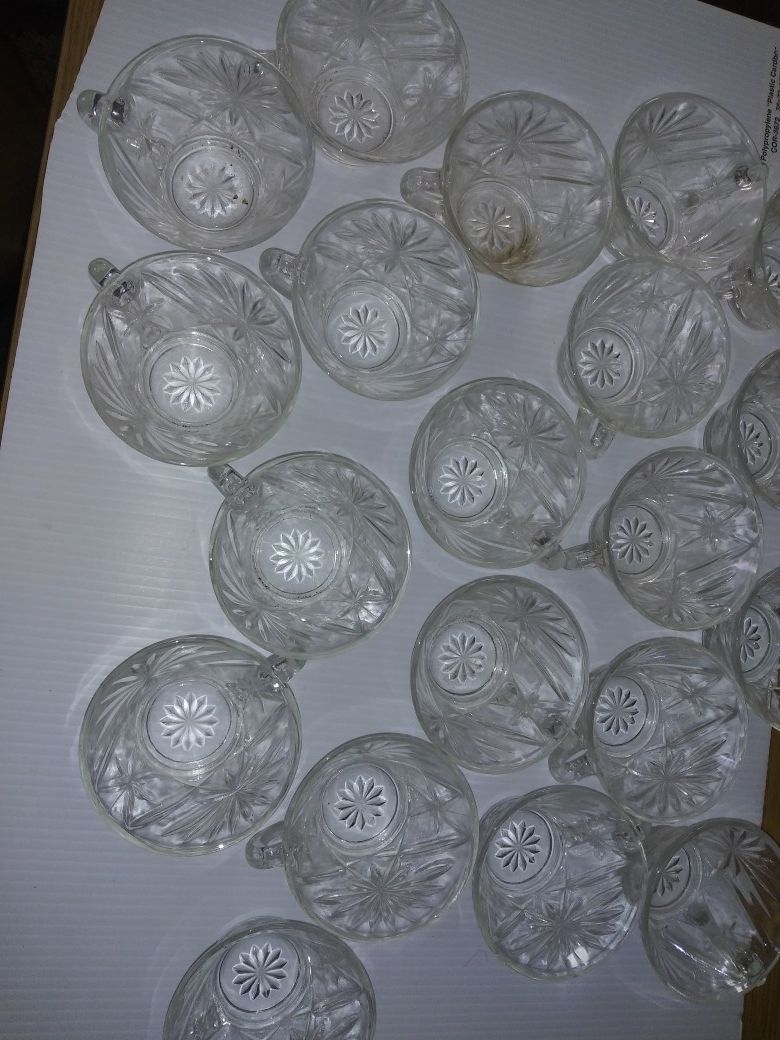 20) crystal punch bowl cups