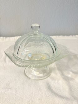 Clear Glass Candy Dish with Pedestal