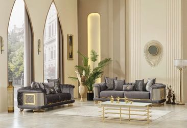 GRAY SOFA & LOVESEAT