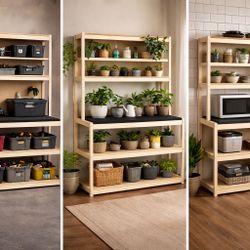 Multi-Purpose Shelf Rack– Kitchen, Plants, or Garage Storage Tools