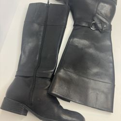Ralph Lauren Makaila Black Leather Riding Boots Size 6B