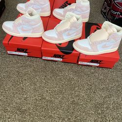 Air Jordan 1 Retro High Washed Pink Sizes 7W, 7.5W, 8W, 8.5W, & 9W