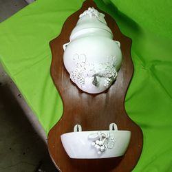 Wall Fountain/ Basin Planter, Lavabo Hand Made French Porcelain