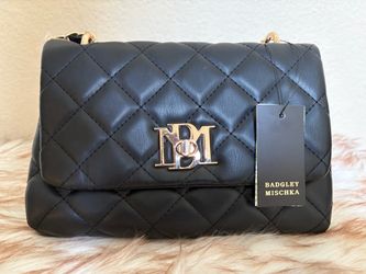 Badgley Mischka Black Quilted Crossbody Bag