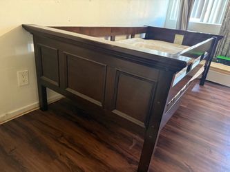 Brown Wooden Bed Frame (Living Spaces)