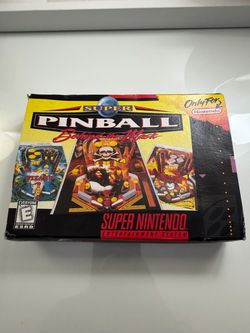 Super Pinball: Behind the Mask SNES with box