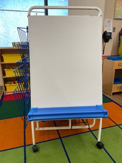 Mobile Whiteboard Easel on Wheels