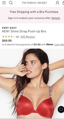Victoria's Secret VERY SEXY Push-up Shine Strap Bra Rhinestone