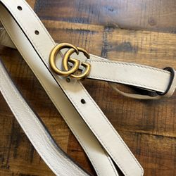 White Gucci Belt $75
