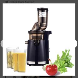 250W Juice Extractor Maker, Cold Press Slow Juicer, Compact Centrifugal Juicer Anti-drip, Electric Masticating Juicers 