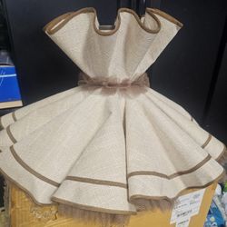 Antique Ruffled Dress Lamp Shade 
