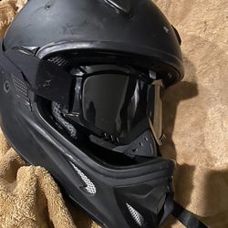 Motorcycle Helmet And Rider Goggles 