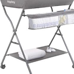 Baby Changing Table with Wheels,  Portable Adjustable 