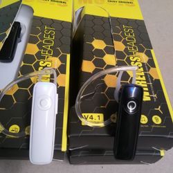 2 V4.1 Wireless. Black & White Bluetooth Earpieces