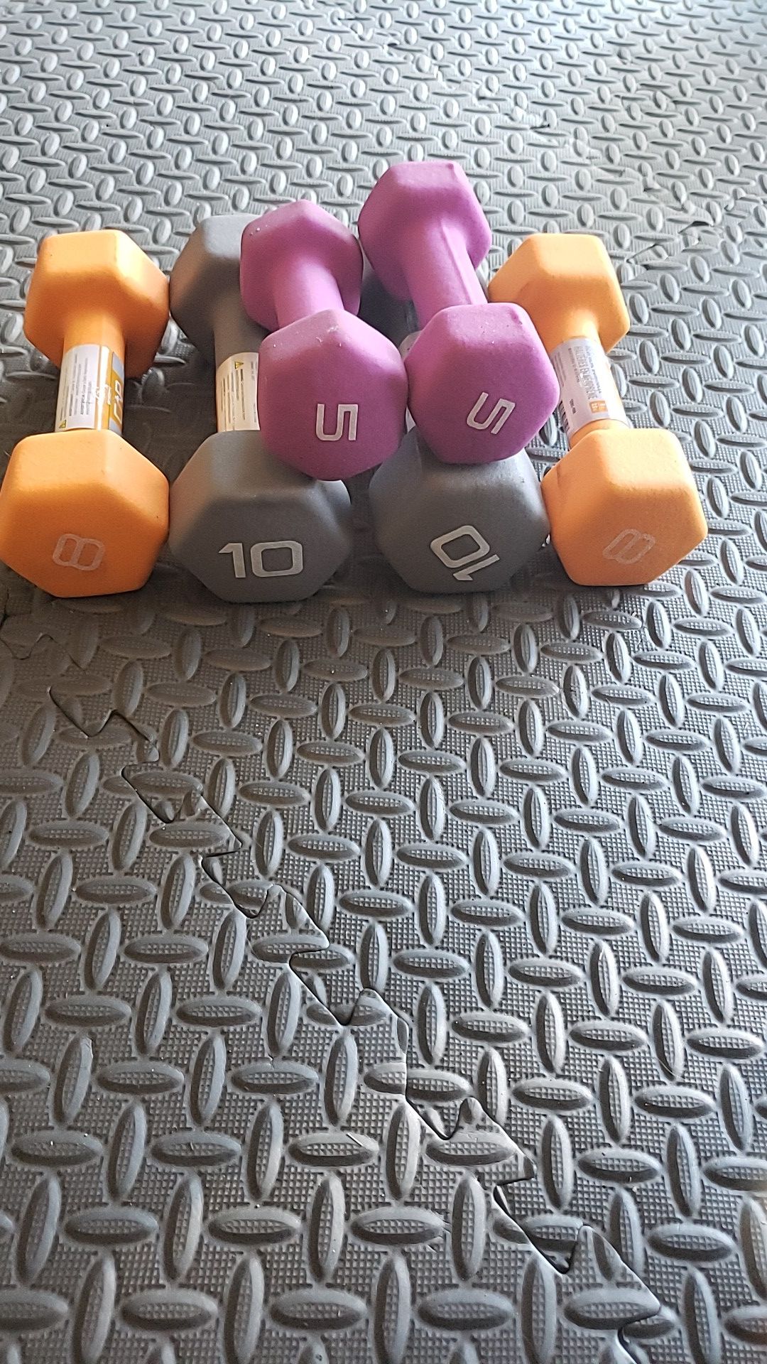 Set of dumbbells 10lb,8lb and 5lbs