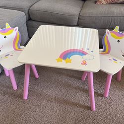 unicorn table and chairs