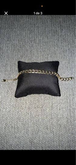 Flat Cuban link bracelet made of titanium, 14k gold-plated, 8 inches