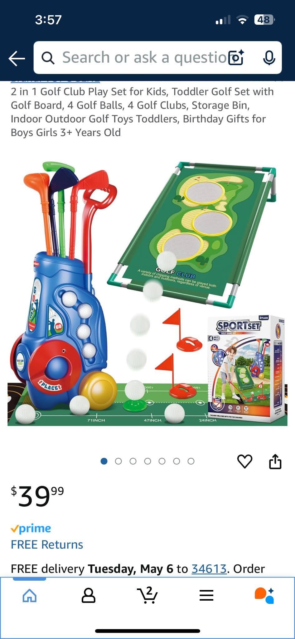 BRAND NEW 2 in 1 Golf Club Play Set for Kids