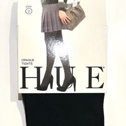 NEW! NWT Women's Hue Opaque Tights 1 Pair Size 2 Black #4689